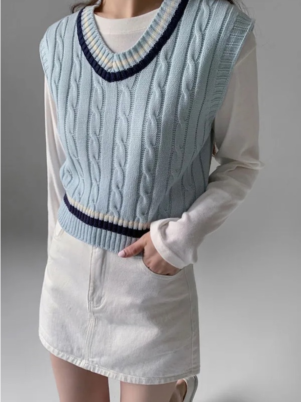 Light Blue Sweater Vest